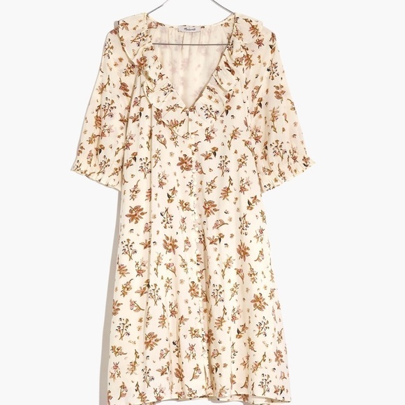 Madewell Ruffle Button-Front Trapeze Dress in Floral Reef. Size XXS- oversized - Picture 5 of 5